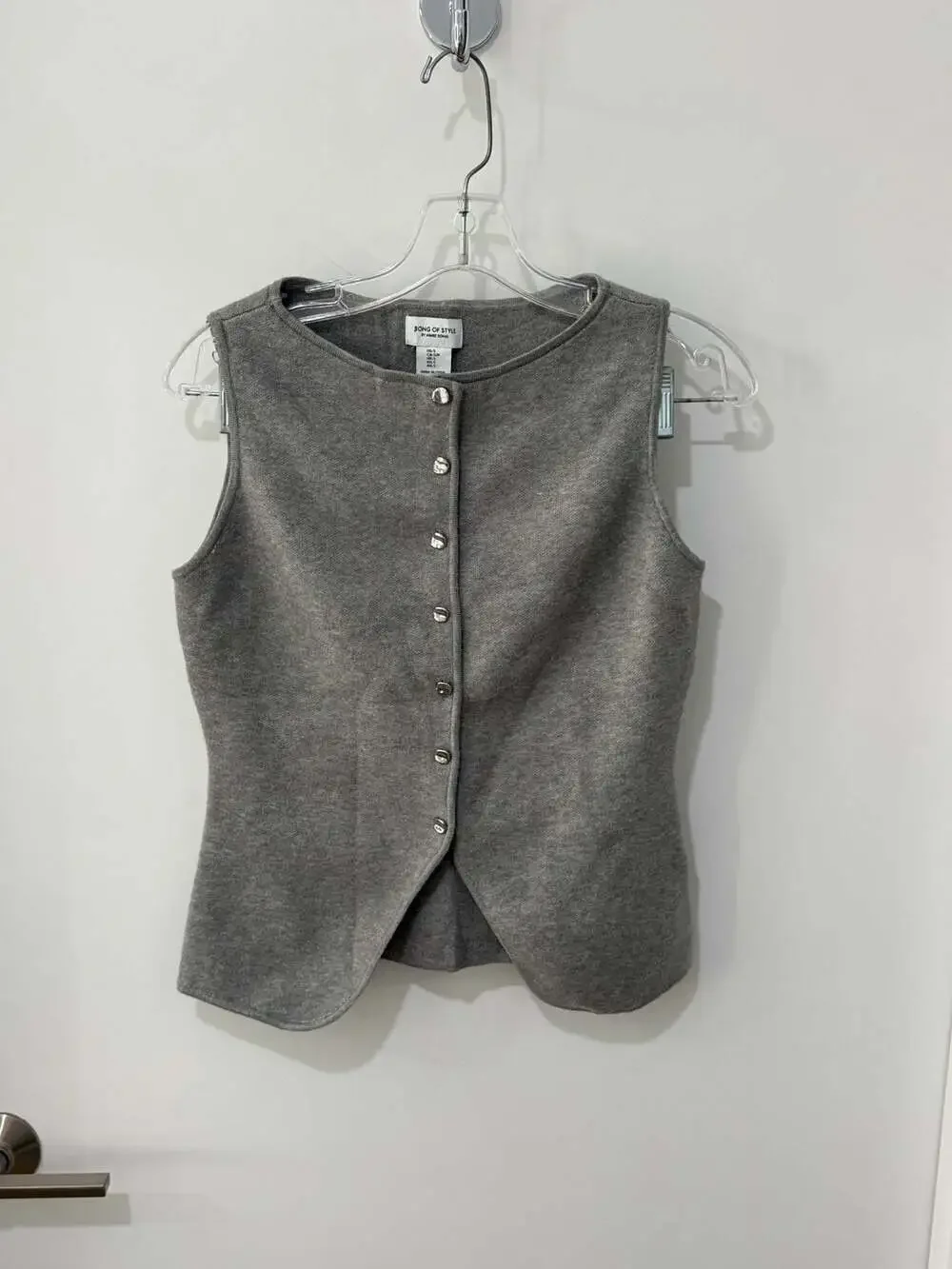 Revolve Song of Style by Aimee Song Gray Knit Button-Down Sleeveless Vest